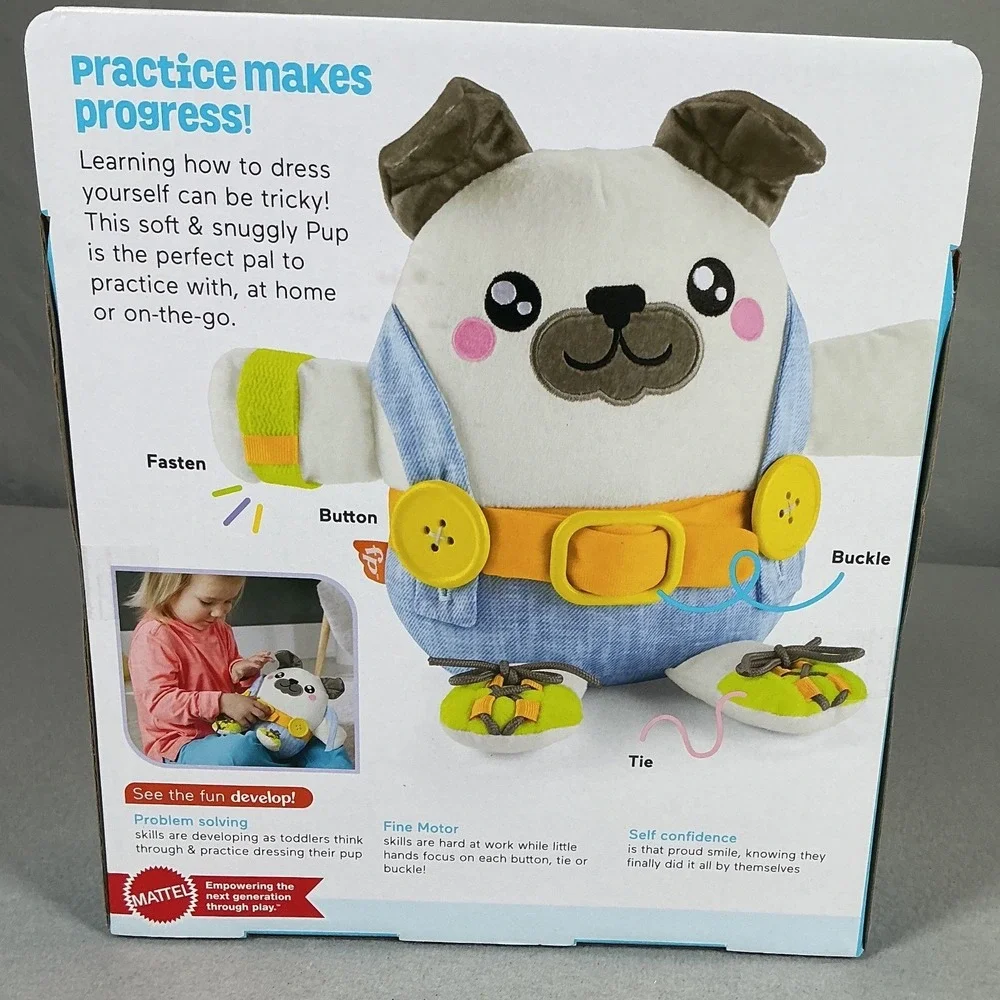 Fisher-Price FP Pets Learn-to-Dress Pup Plush Fine Motor Skills Toy 2+ NEW